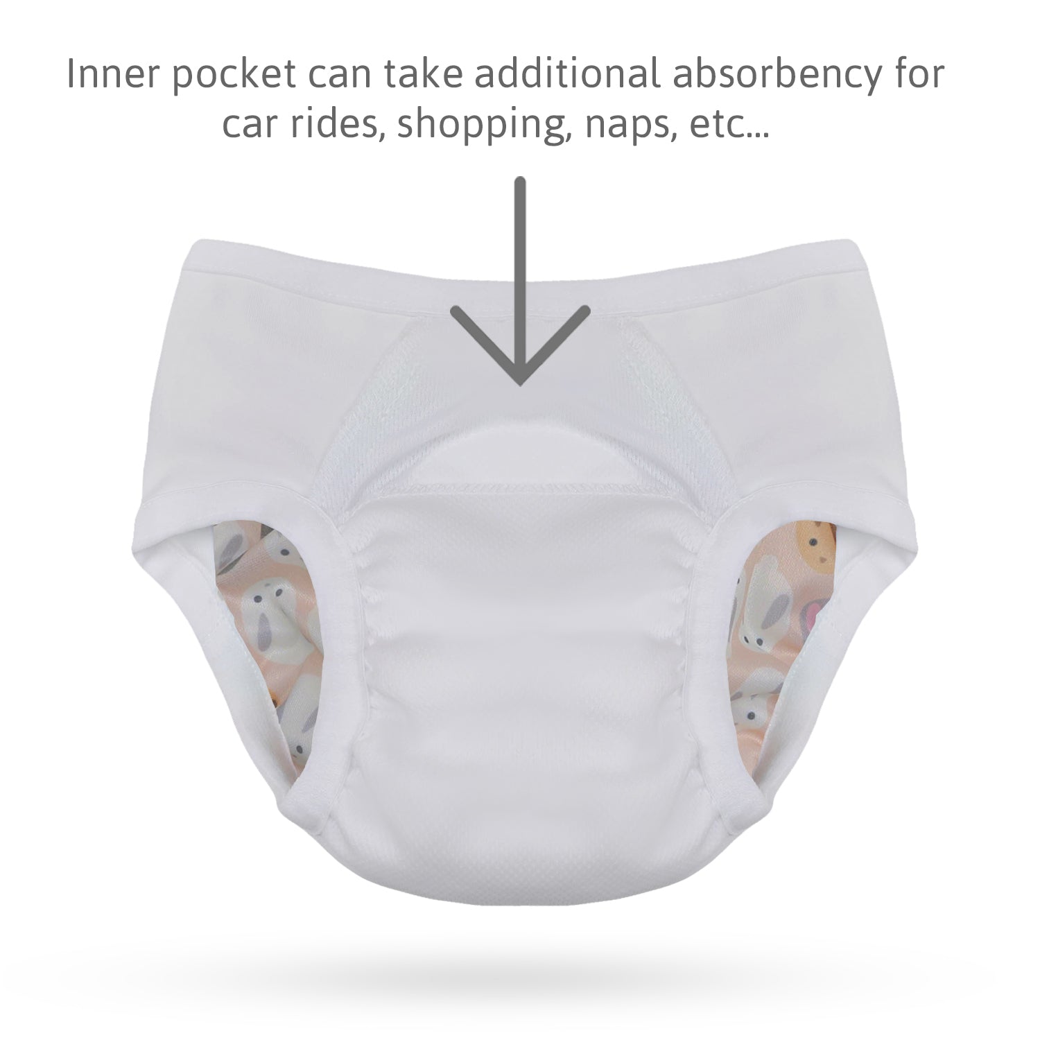 potty training pants pocket for adding a liner